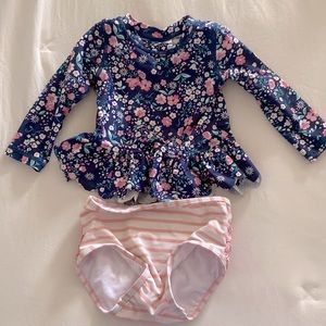 Ruffle Butts long sleeve rash guard and bottoms size 2T
